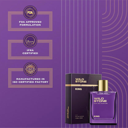 Wild Stone King Eau De Parfum | 3.38oz,100 ml | Luxury EDP Perfume for Men | Intense Long Lasting Premium Fragrance | Cologne and Fragrance For Men | 100% Liquid Scent